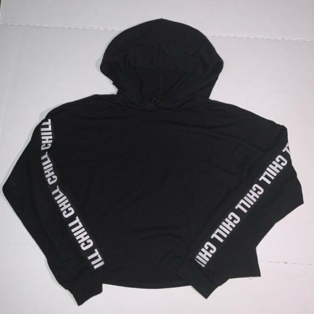 Raggs II‎ Riches Women Small Black 'Chill' Long Sleeve Pullover Oversized Hoodie